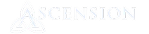 Light blue logo featuring a stylized capital 'A' integrated into a trefoil knot, followed by the word 'ASCENSION' in a serif font.