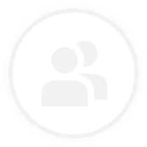 Icon of two stylized human figures, representing a group, community, or users.